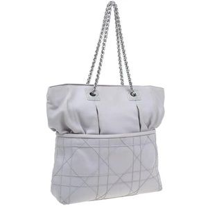 DIOR GRAY LAMBSKIN QUILTED CANNAGE SO DIOR TOTE